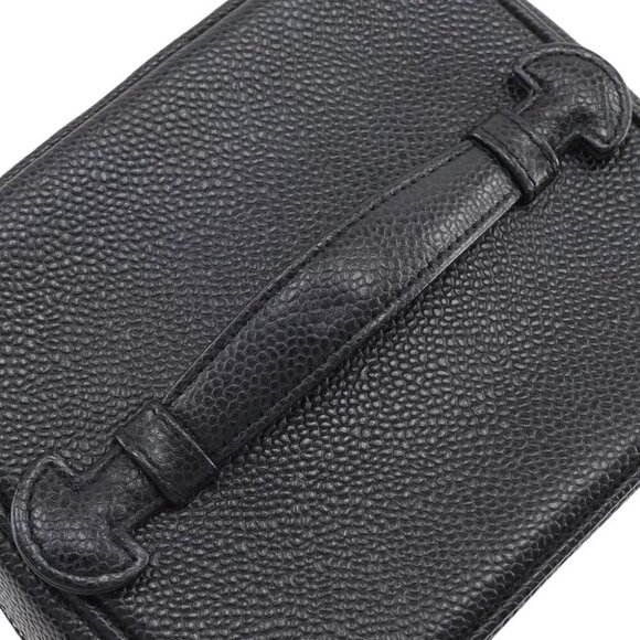 CHANEL Vanity Pouch COCO Mark Handbag black Caviar skin Women - Picture 5 of 10